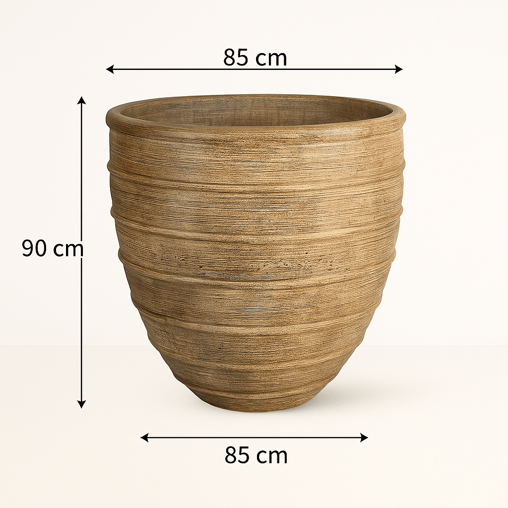 Maßangaben der Terracotta Vase Amalfi in Naturton