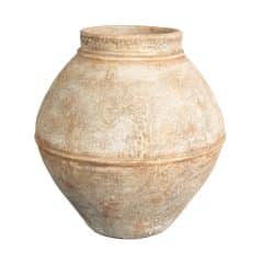 Handgefertigte Terracotta Vase Arezzo in Natursteinoptik – 50 x 50 x 50 cm