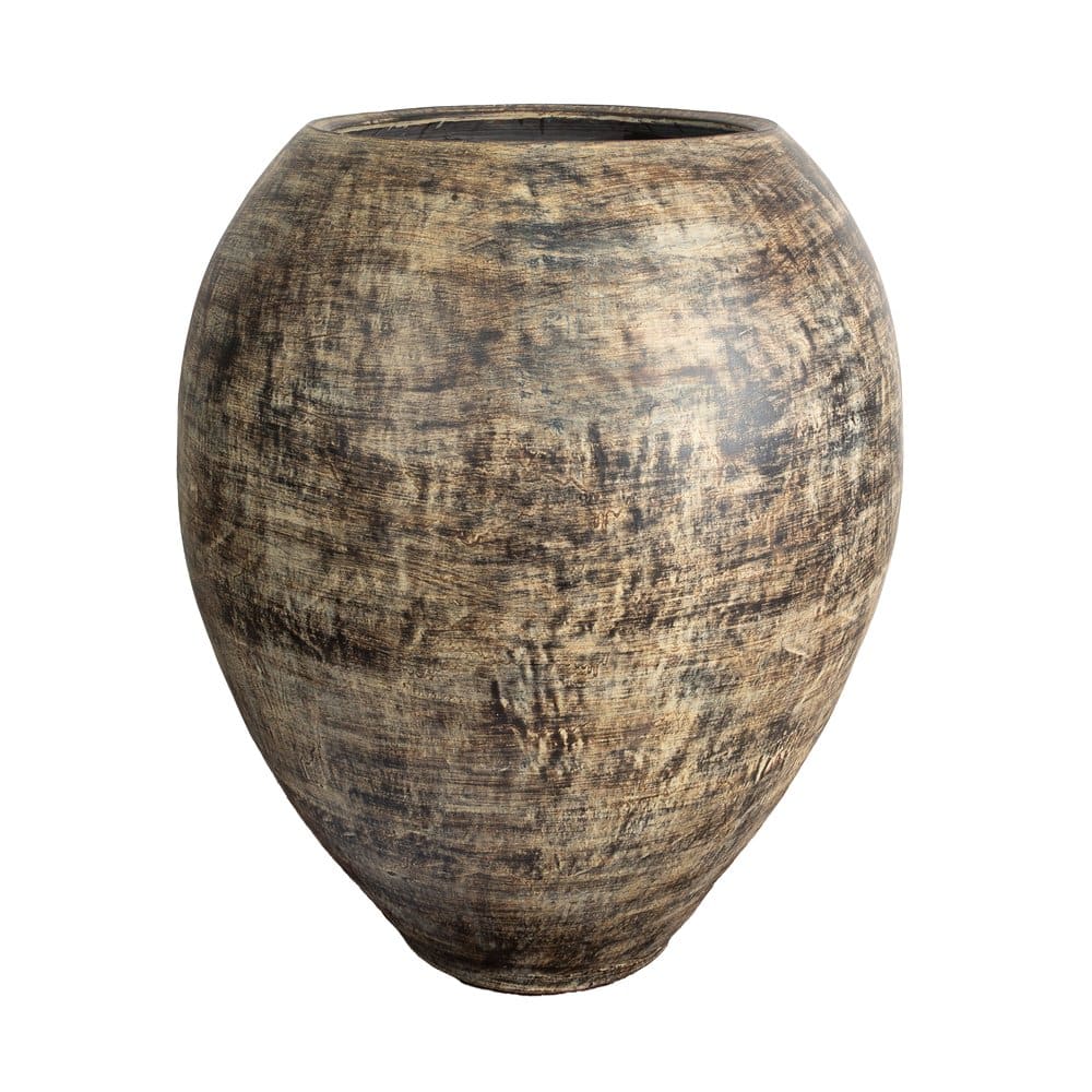 Terracotta Vase Brindisi in Dunkelbraun – handgefertigt & wetterfest