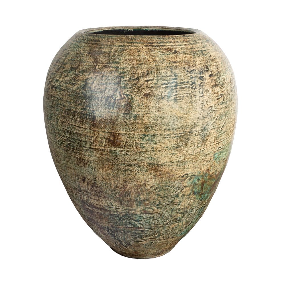 Terracotta Vase Brindisi in Grünpatina – Unikat mit antiker Oberfläche