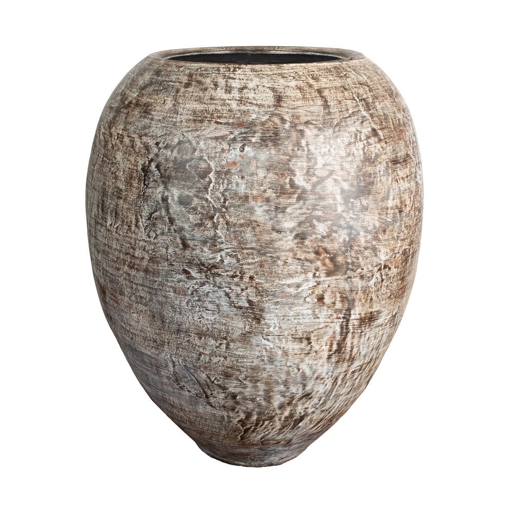 Brindisi Terracotta Vase in Kalkweiß – mediterran & wetterbeständig