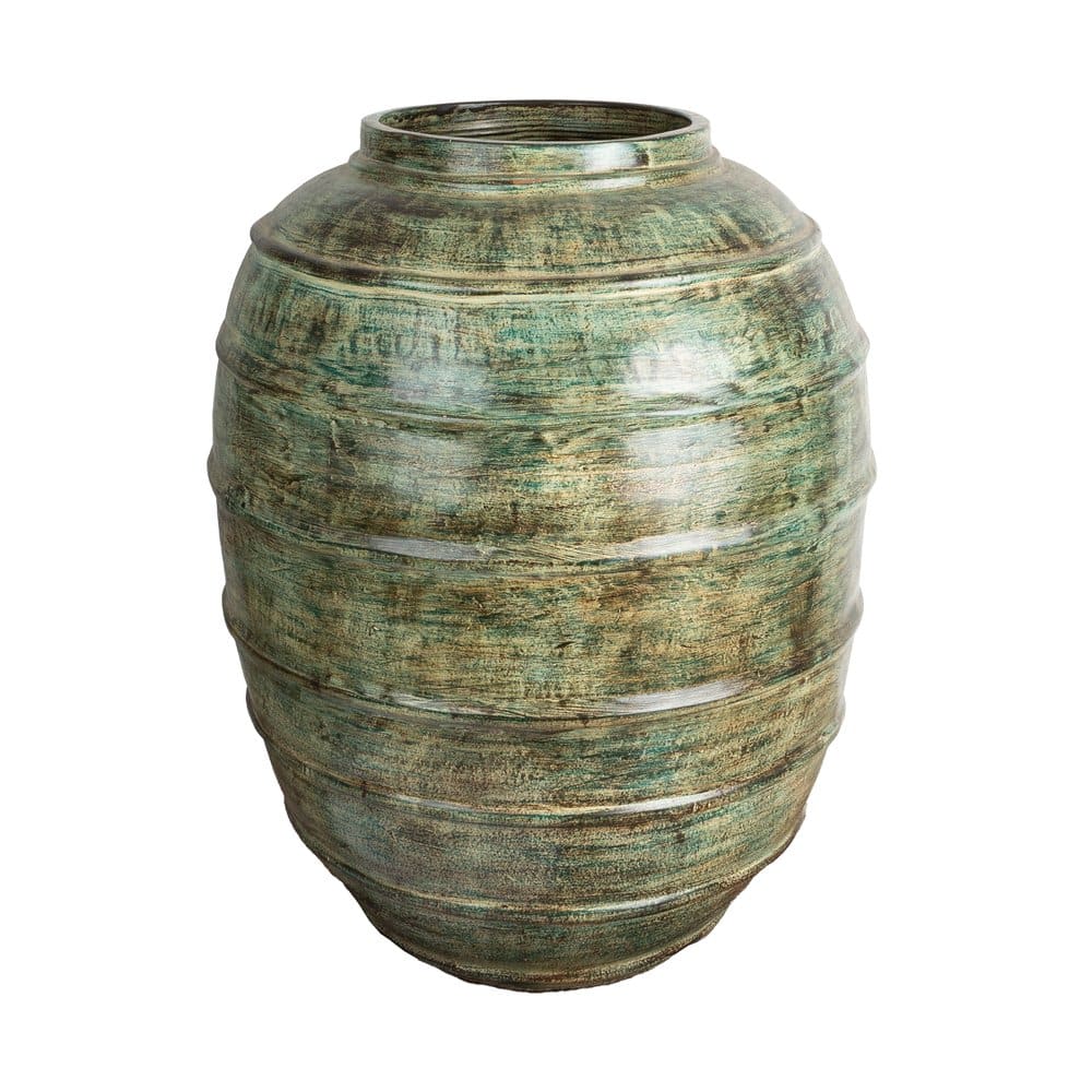 erracotta Vase Como in Grün – handgefertigt, mediterranes Design