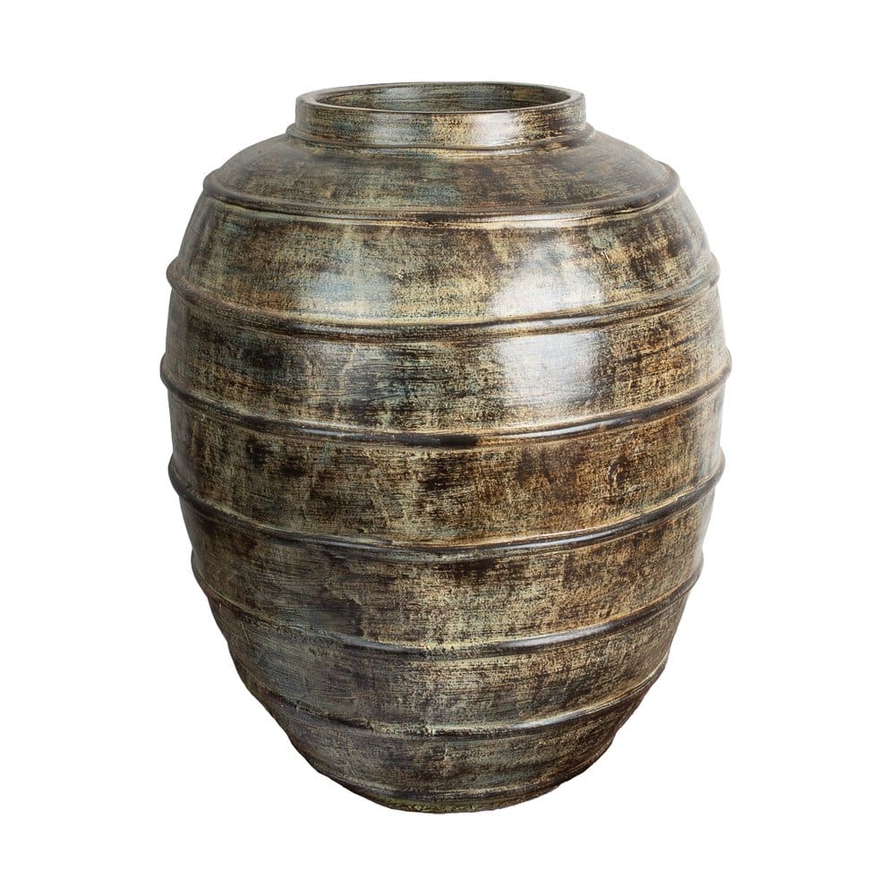 Terracotta Vase Como in Schwarz-Grün – rustikal & wetterfest