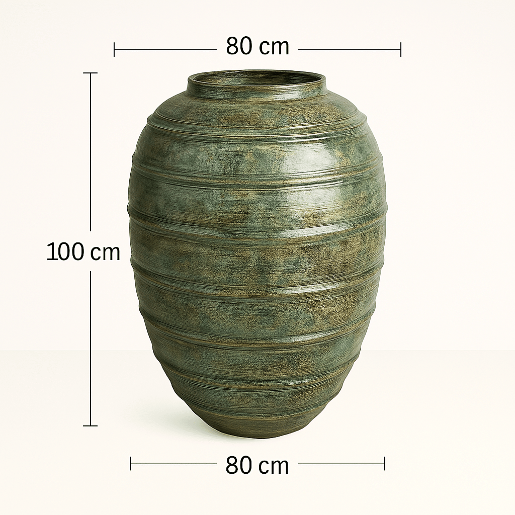 Maßzeichnung der Terracotta Vase Como – 100 x 80 x 80 cm, handgefertigt, frostfest