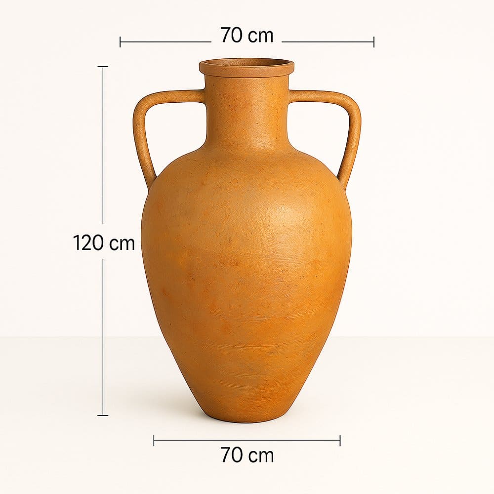 Maßzeichnung der Terracotta Amphore Otranto – 120 x 70 x 70 cm