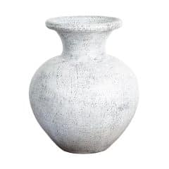 Handgefertigte Terracotta Vase Quiliano in Weiß – frostbeständig und UV-beständig