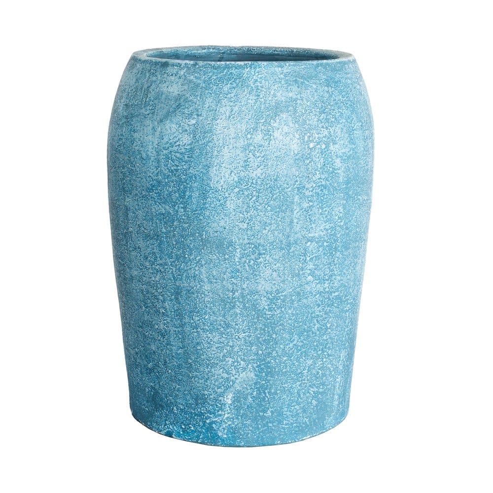 Terracotta Vase Savona in Blau – handgefertigt, frostbeständig, UV-sicher