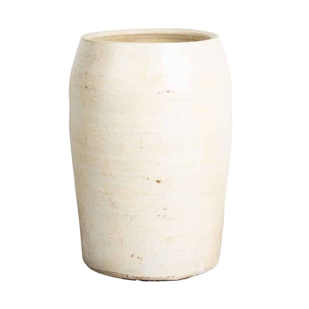 Terracotta Vase Savona in Kalkweiß – zeitlos, elegant & wetterfest