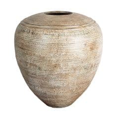 Handgefertigte Terracotta Vase „Taranto“ in braun mit rustikaler Oberfläche – ideal für Garten und Innenbereich.