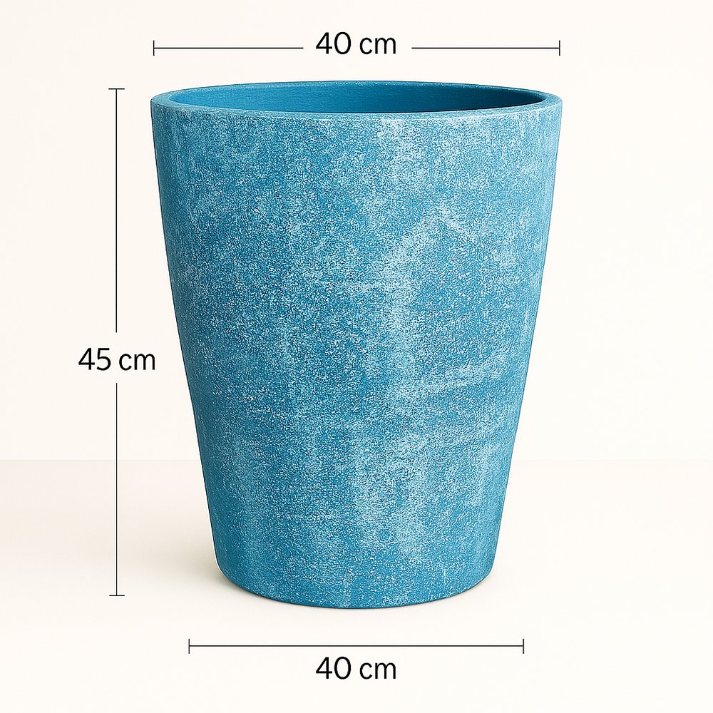 Technische Zeichnung der Terracotta Vase Trento in Türkisblau – 45 cm Höhe