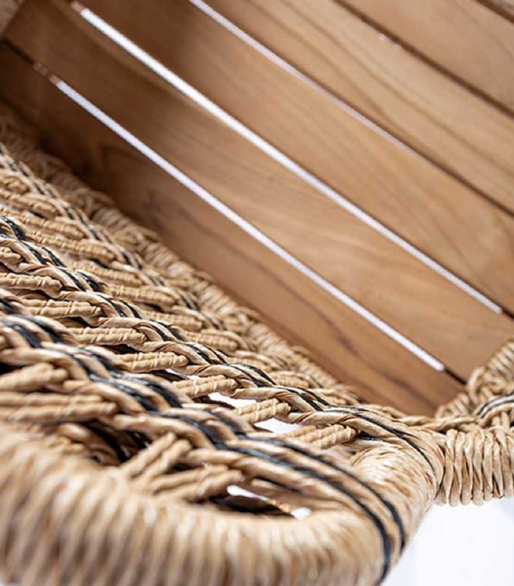 Gartenstuhl Ischia – Teak & handgeflochten